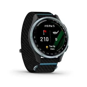 Golf GPS Watch GARMIN Approach J1Cloud blue aluminium bezel with black/azure ComfortFit fabric band