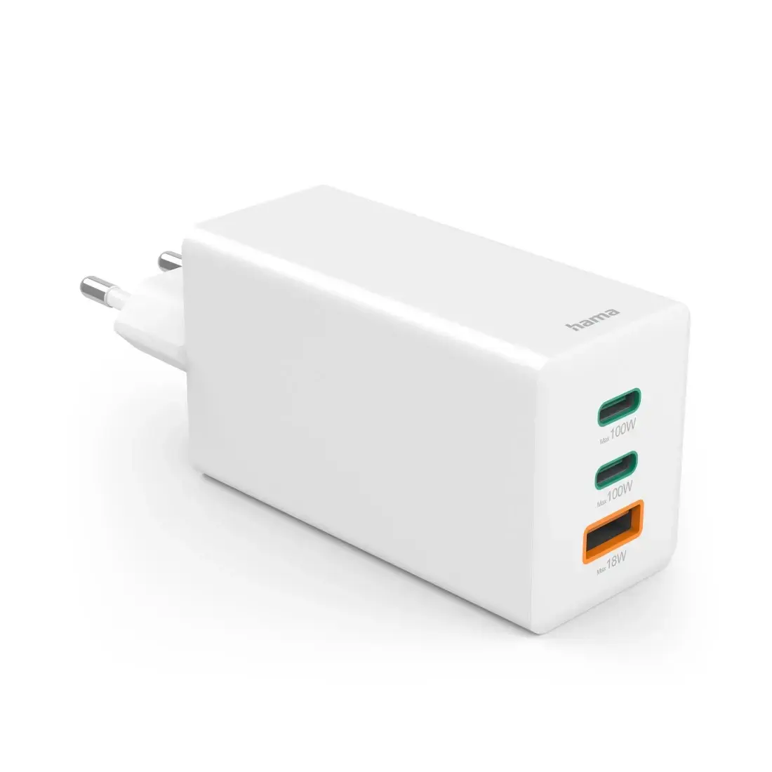 HAMA 100W GaN pārnēsājams lādētājs 2×USB‑C 1×USB‑A Photo 4