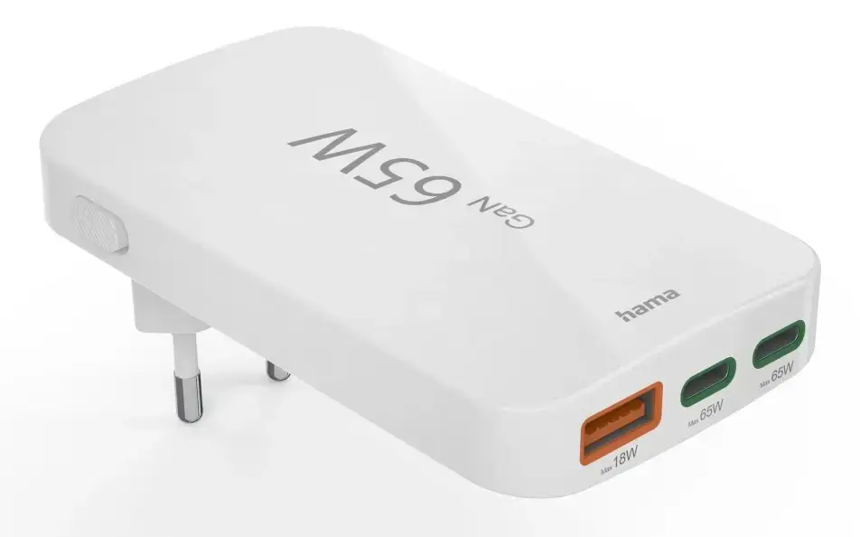 HAMA 65W зарядное 2×USB‑C 1×USB‑A PD Photo 2