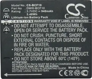 Rechargeable Camera Battery Cameron Sino for Panasonic DMW-BCF10 / CGA-S009 / CGA-S009E (MPN SB7923)