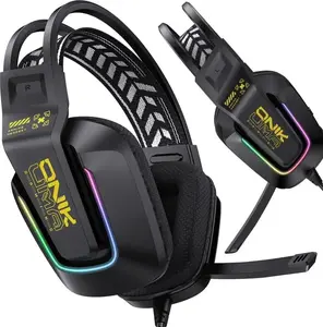 Игровые накладные наушники Onikuma X13, черные, RGB-подсветка