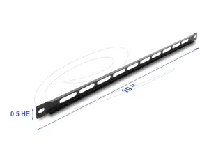Mounting kit DELOCK 67459 Black metal panel with cable-tie mounts for 19" rack 0.5U