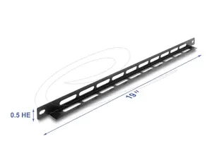 Mounting kit DELOCK 67460 black metal L-form 19" 0.5U panel with cable-tie attachment