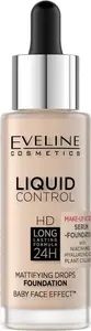Tonālais krēms Eveline Eveline Liquid Control HD ar pipeti 32 ml tonis 002 Soft Porcelain