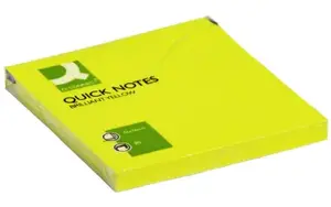 Self-adhesive Note Pad Q-Connect Brilliant 76 x 76 mm 80 sheets Yellow