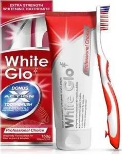 Zobu pasta White Glo Extra Strength balinoša 2‑in‑1 ar skalotāju 100 ml + zobu suka