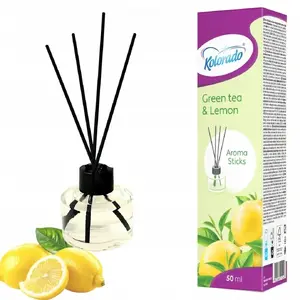 Reed Diffuser Kolorado Kolorado Aroma Sticks, 50 ml — Green Grass & Lemon fragrance, refill bottle with scent sticks