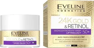 Pacilāšanas krēms Eveline 24K Gold & Retinol 50+ koncentrēts 50 ml