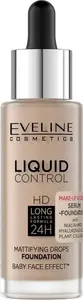 Tonālais Eveline Liquid Control HD ar pipeti 32 ml tonis 025 Light Rose