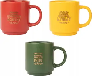 Ceramic mug set with stand 300 ml, Harry Potter – 4 pcs, Hogwarts houses