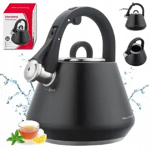 Stainless Steel Whistling Kettle Klausberg KB-7948, 2.5 L, Black
