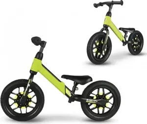 Skrejritenis Qplay Spark (modelis 3872) — bērnu braucamrīks bez pedāļiem, viegla rāmis, zaļš