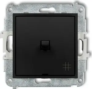 Wall crossover switch Karlik 12MWPUS-6 black matte, American-style, rocker, single-gang