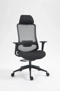Biroja krēsls office products Siros, melns — grozāms darba krēsls, auduma apdare, augstuma regulēšana