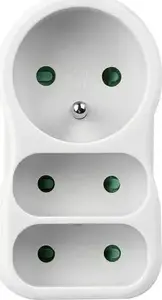 Power outlet adapter OPTOMA DX-FZB-01/01-2 with 1 round and 2 flat sockets