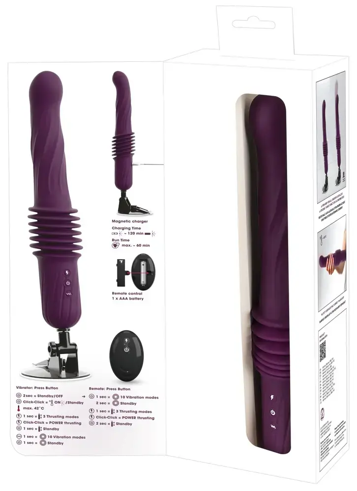 You2Toys RC Warming Fucking Machine Pur — толкающий вибратор Photo 16