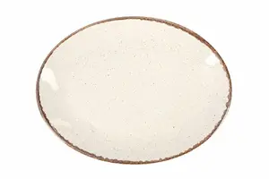 Porland Seasons beige oval plate 31 cm, porcelain, oven- and microwave-safe, dishwasher-safe