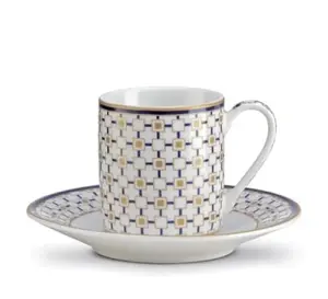 Porcelain cup set POZZI MILANO — 80 ml, 2 pieces with saucers