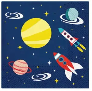Papīra salvetes Paw Decor Collection SPACE 33×33 cm, vienreizlietojamās, vienkārtīgas