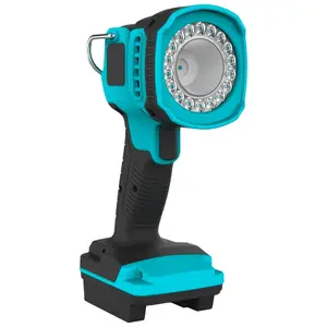 Pārnēsājams akumulatora darba prožektors BESK 20V, 1 centrālais LED + 18 SMD, maks. 1200 lm, ABS+TPR, akumulators un lādētājs nav komplektā