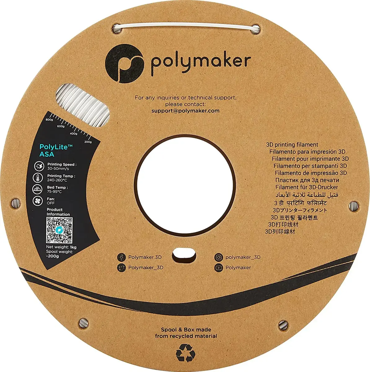 Polmask PF01002 ASA spolē 1.75 mm 1 kg Photo 3