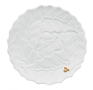 Porcelāna deserts šķīvis EASY LIFE HOLLY & BERRY 20 cm, balts