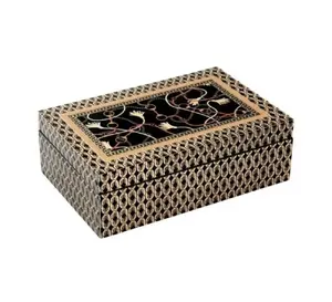 Food storage box POZZI MILANO LUXURY CHAIN BLACK for tea bags 24×15.5×8 cm, brown