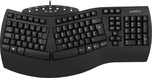 Проводная эргономичная USB-клавиатура Perixx PERIBOARD-512 UK, чёрная, раскладка UK