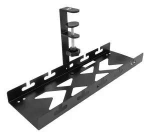 Under-desk cable management tray ACT, clamp mount, 40 cm, steel, 5 kg capacity
