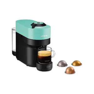 Капсульная кофемашина DeLonghi Krups Vertuo Pop XN9204 — полностью автоматическая, бак 0,56 л, 1500 Вт, на 1 чашку, чёрно‑мятная