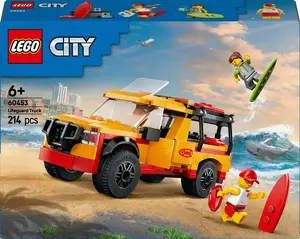 Игрушечный автомобиль LEGO Спасательный пляжный грузовик набор 60453 с минифигурками и аксессуарами