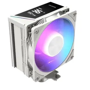 CPU gaisa dzesētājs MODECOM Volcano 0C T202 LCD ARGB 120 balts – 120 mm ventilators, ARGB apgaismojums, LCD displejs