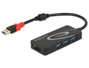 Laptop dock / port replicator Tragant 62899 — USB 3.2 Gen 1 (Type-A), black, card reader, 0.9 A input
