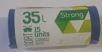 Trash bags Sortex 35 L, 50×60 cm, 30 µ, blue, pack of 15
