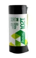 Trash Bags Sortex 120 L, 70x100 cm, 35 µm, black, pack of 10