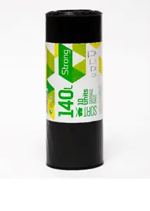 Trash bags Sortex 140 L black, 35 µm, 70 x 110 cm, pack of 10
