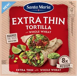 Pilngraudu kviešu tortilja 240 g — Santa Maria FS, īpaši plāna