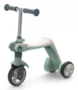 Детский трёхколёсный самокат SMOBY 750615 — зелёно‑серый, габариты 600×300×630 мм
