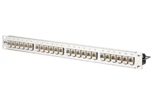 Patch panel 1U MetzConnect 130B11P1-E — 10 Gigabit RJ-45, rack-mount, stainless steel, 482.6×44.5×100 mm