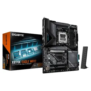 Материнская плата GIGABYTE X870E EAGLE WIFI7 ATX, AMD X870E, Socket AM5, DDR5 до 8200Hz (OC), 4 DIMM, 1×PCIe5.0 + 3×PCIe4.0, Wi‑Fi 7, 5GbE LAN, USB4