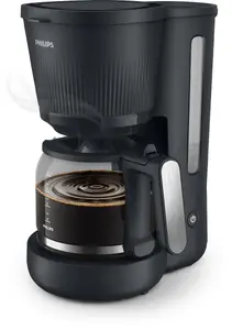 Капельная кофеварка Philips HD7411/90 ручного типа с резервуаром для воды на 1.32 л, емкостью на 10 чашек, кувшином для готового кофе, использованием молотого кофе, мощностью 1080 Вт и черным цветом