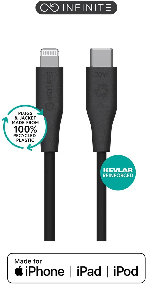Кабель eSTUFF ES602180 USB-C на Lightning 1 м черный Photo 4
