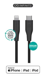 Lightning to USB-C cable eSTUFF ES602180-BULK — 1 m, Black, MFi, RoHS