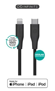 eSTUFF ES602180-BULK Lightning to USB-C Cable 1 m Black MFi Certified PVC-Free