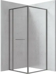 Square shower enclosure deante KQB D099P 90x90 cm, corner installation, sliding doors