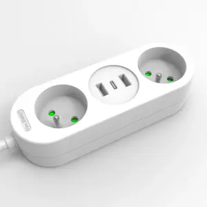 Barošanas pagarinātājs Solight PP154C ar 2 AC rozetēm un USB-A + USB-C 17W, 1,5 m, balts