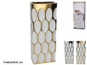 Vāze Decorlife Waza 29,5 x 12 x 7 cm — dekoratīvā keramiskā vāze, 2 veidi