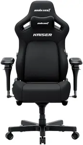 Игровое кресло Anda Seat Kaiser 4 V2 Size XL черная ткань — эргономичное «рейсинговое» кресло, тканевая обивка, размер XL