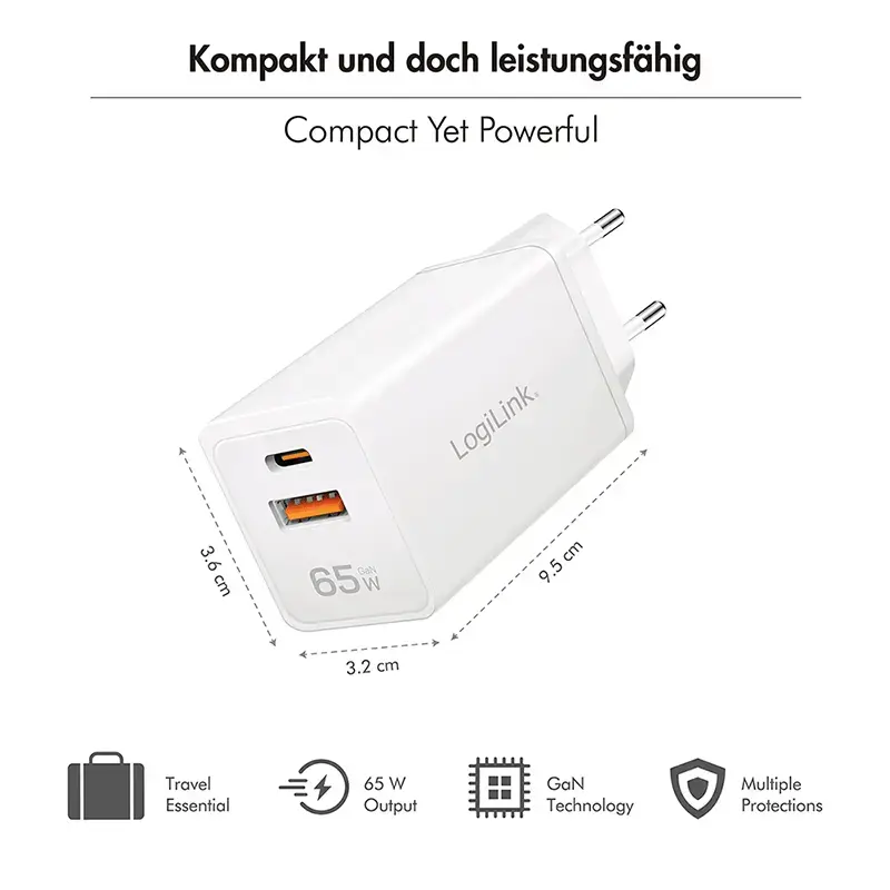 LOGILINK PA0371 USB‑C 65 Вт быстрое зарядное Photo 3