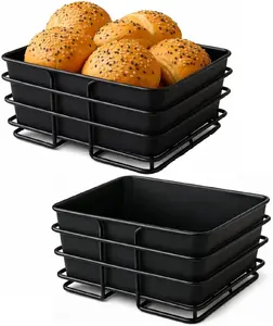 Bathroom basket Katex KOSZYK KWADRAT CZARNY – metal square basket, black